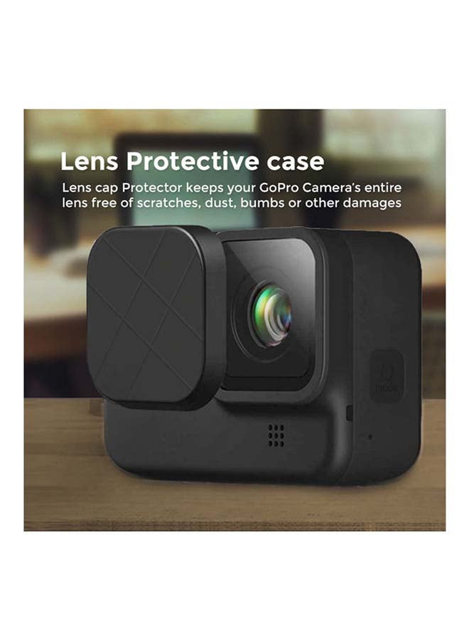 O Ozone Lens Cap Compatible With GoPro Hero 9 Lens Cap with Anti-Drop Built-in Suction Cup Black - Image 2