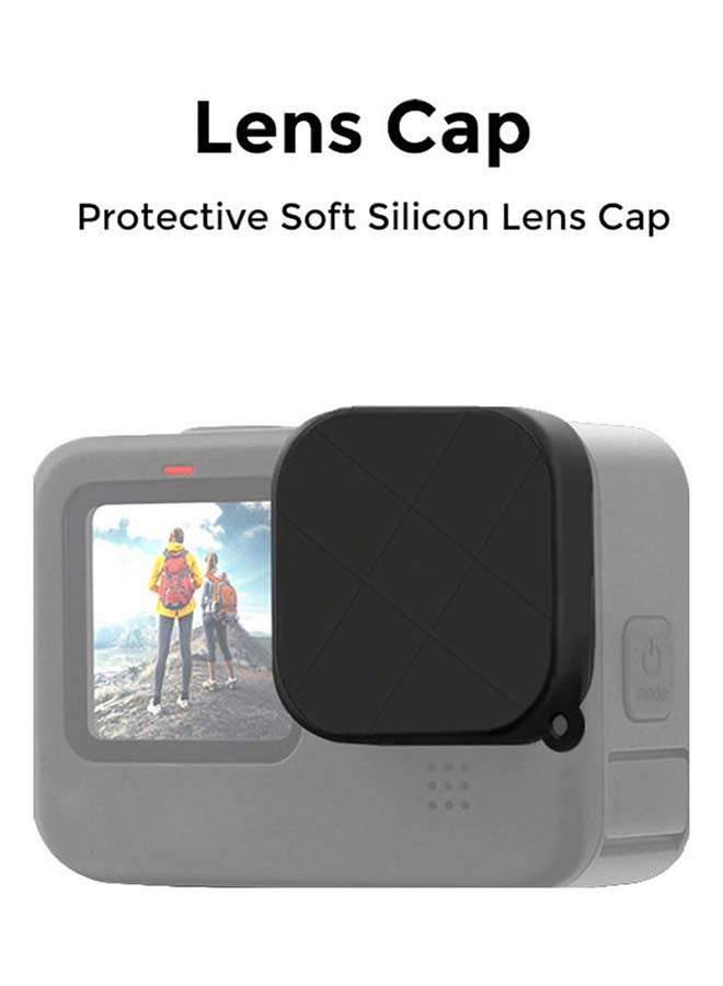 O Ozone Lens Cap Compatible With GoPro Hero 9 Lens Cap with Anti-Drop Built-in Suction Cup Black - Image 4