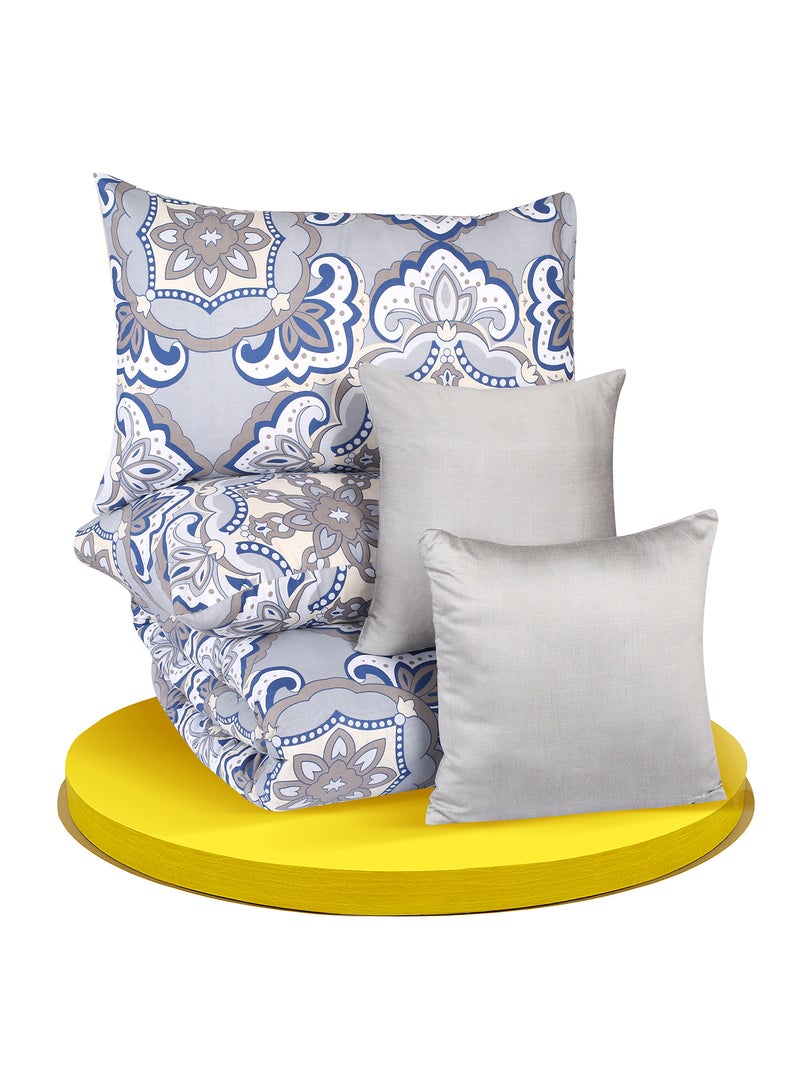 أمال طقم فراش فاخر - مع 1 غطاء لحاف (200x220 سم) + 2 غطاء وسادة (50x75 سم) + 2 غطاء وسادة (40x40 سم) 100% - Image 4