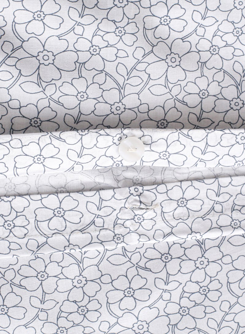 Amal Duvet Cover Set- With 1 Duvet cover 240X215 Cm And 2 Pillow Cover 50X75 Cm And 2 Cushion Cover 40X40 Cm  - For King Size Mattress - Pearl White 100% Cotton Cotton Multicolour King - Image 2