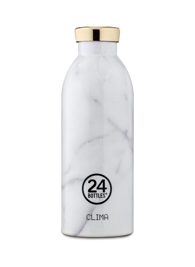 24Bottles - Double Walled Stainless Steel Water Bottle White/Gold - Image 1