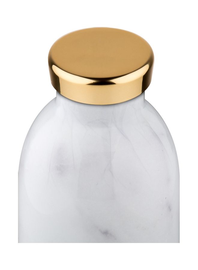 24Bottles - Double Walled Stainless Steel Water Bottle White/Gold - Image 1