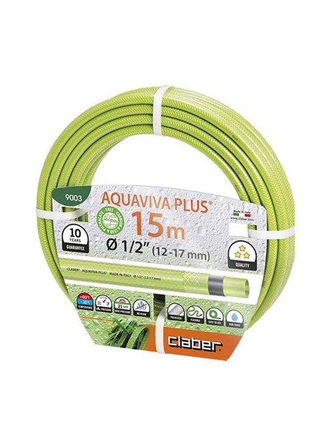 Claber - Aquaviva Plus Hose 1/2 " 15m Green 1.38kg - Image 1