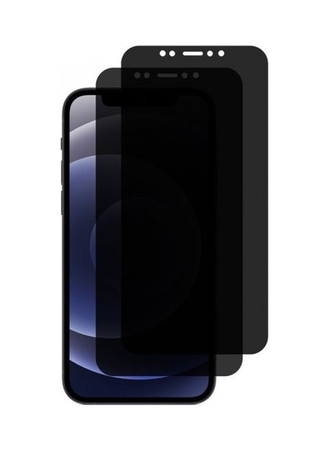 2-Piece Privacy Screen Protector For iPhone 12 Mini black