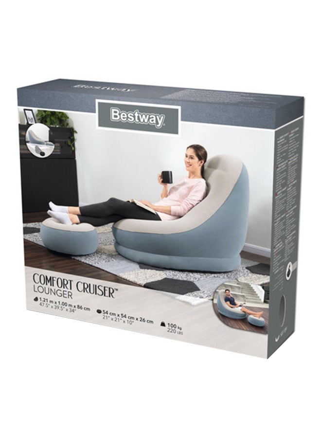Bestway Comfort Crusier Inflate-a-Chair  1 Seater Blue 68.5x60.5x44inchinch  - Image 1