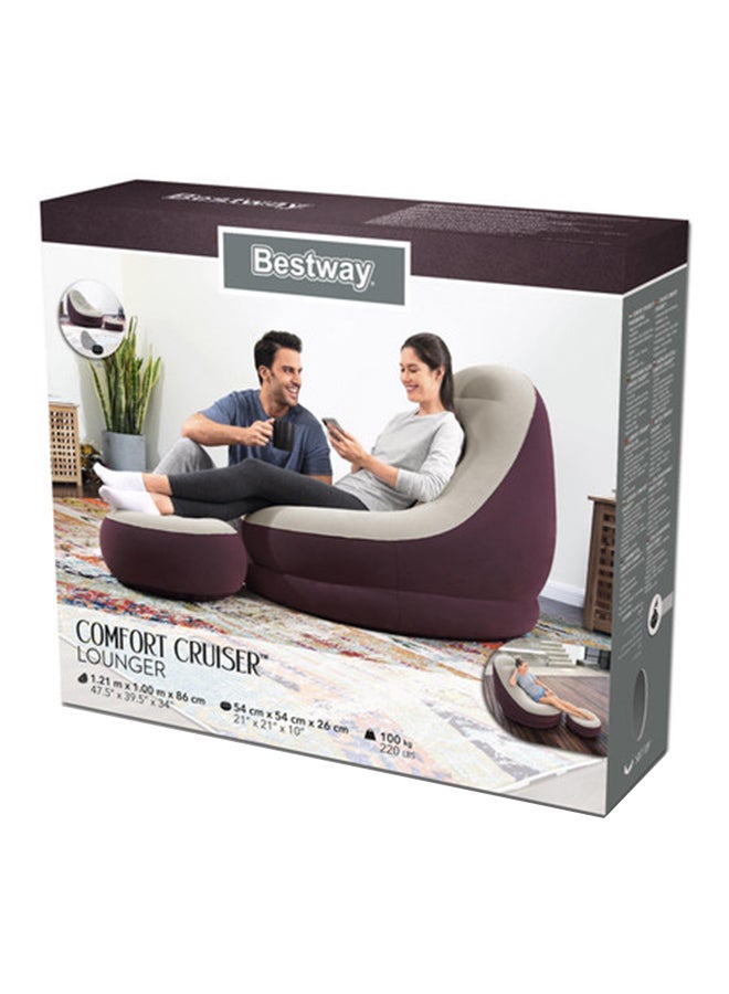 Bestway Comfort Crusier Inflate-a-chair 122x94x81cm  -26-75053 Brown/Grey 175x154x112centimeter  - Image 1