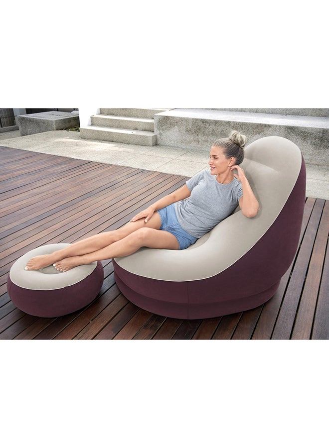 Bestway Comfort Crusier Inflate-a-chair 122x94x81cm  -26-75053 Brown/Grey 175x154x112centimeter  - Image 4