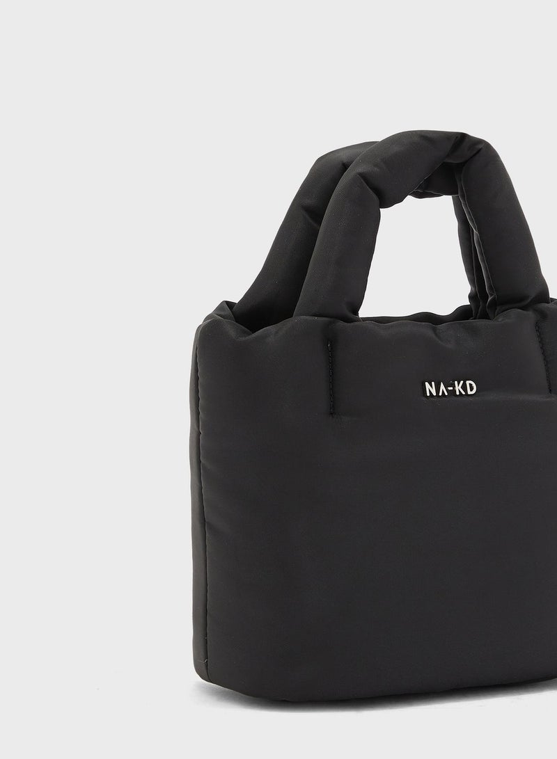 NA-KD - Padded Nylon Mini Tote Black - Image 1