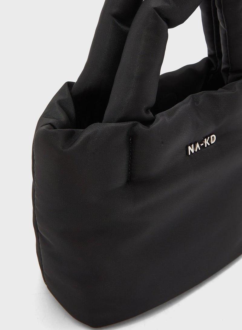 NA-KD - Padded Nylon Mini Tote Black - Image 1