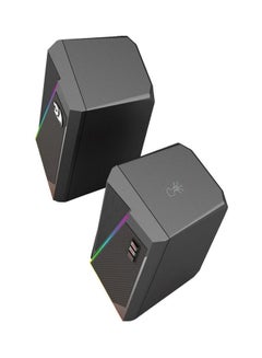 REDRAGON GS520 Anvil RGB Desktop Speakers, 2.0 Channel PC Computer Stereo Speaker with 6 Colorful LED Modes, Enhanced Bass and Easy-Access Volume Control, USB Powered w/ 3.5mm Cable  - Image 3