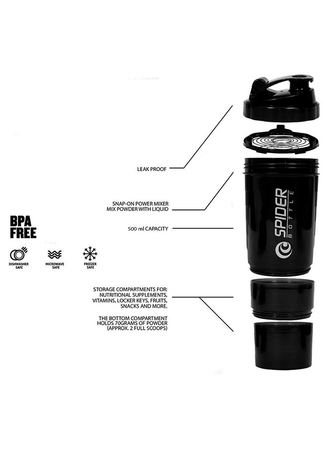 Generic Spider Protein Shaker Water Bottle 500ml 500ml - Image 4