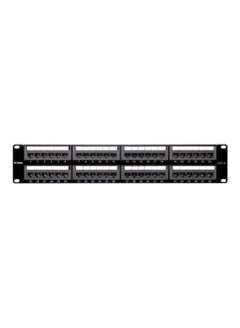 48-Port Patch Panel Cat 6 Switch Black