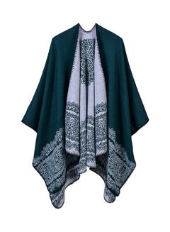 Vintage Women Poncho Cardigan Sweater Shawl Multicolour