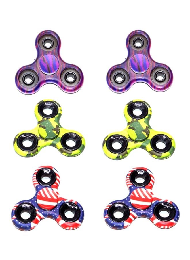 كول بيبي مجموعة فيدجيت سبينر بثلاثة أذرع من البلاستيك مكونة من 6 قطع طراز DIA158MUT 6.5x6.5x0.65سم - Image 1