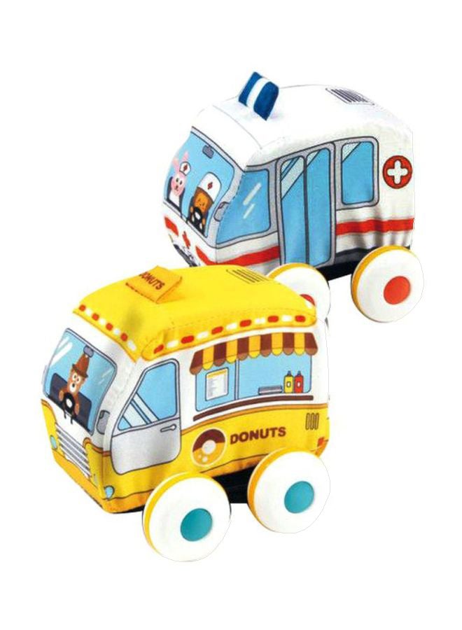 Baby love 2-Piece Cartoon Cloth Pullback Cars 33-1813221 22x15 x18cm  - Image 1