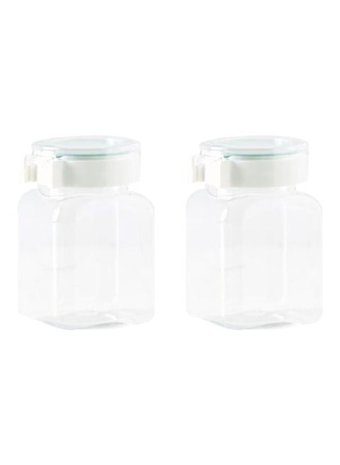 2-Piece Easy Click Square Canister Set Clear