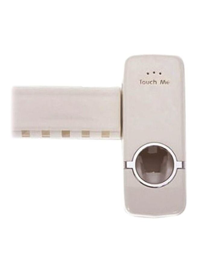 CYTHERIA - Automatic Toothpaste Dispenser With Toothbrush Holder Set White 5x5x10cm - Image 1