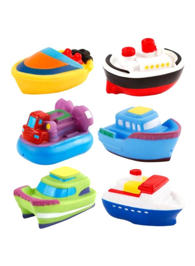 Beauenty Pack Of 6 Soft Rubber Water Jet Boat Bath Toys 8.5x5x4.5cm - Image 1