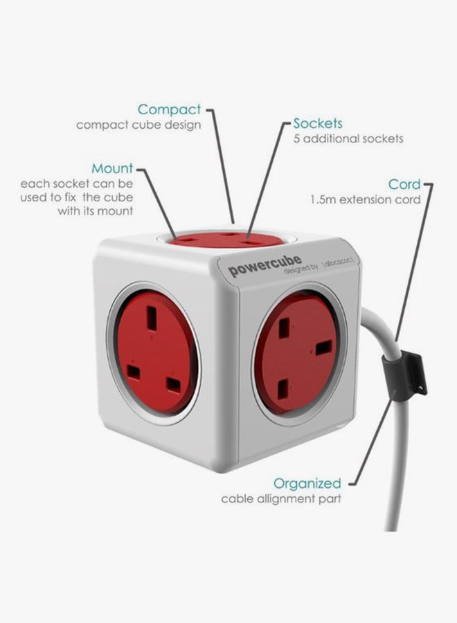 Allocaccoc PowerCube Extended Power Adapter Red - Image 5