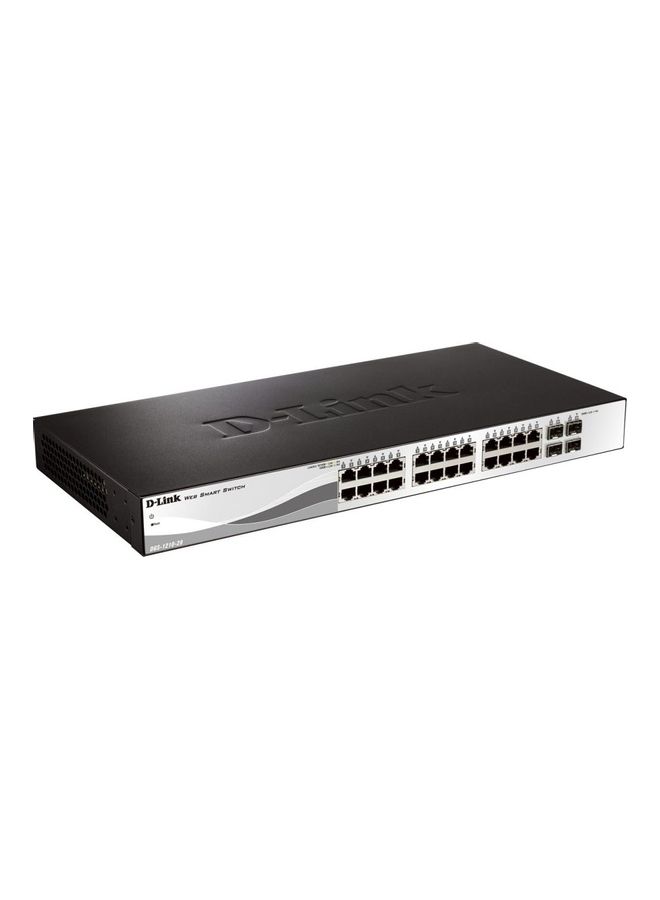 D-Link DGS-1210-28P 28-Port Gigabit Smart Managed PoE Switch, 24*10/100/1000BASE-T PoE ports, 4*Gigabit RJ45/SFP Combo ports, Extensive Management and Layer 2 Features, L2+ Static Routing | DGS-1210-28P Black - Image 2