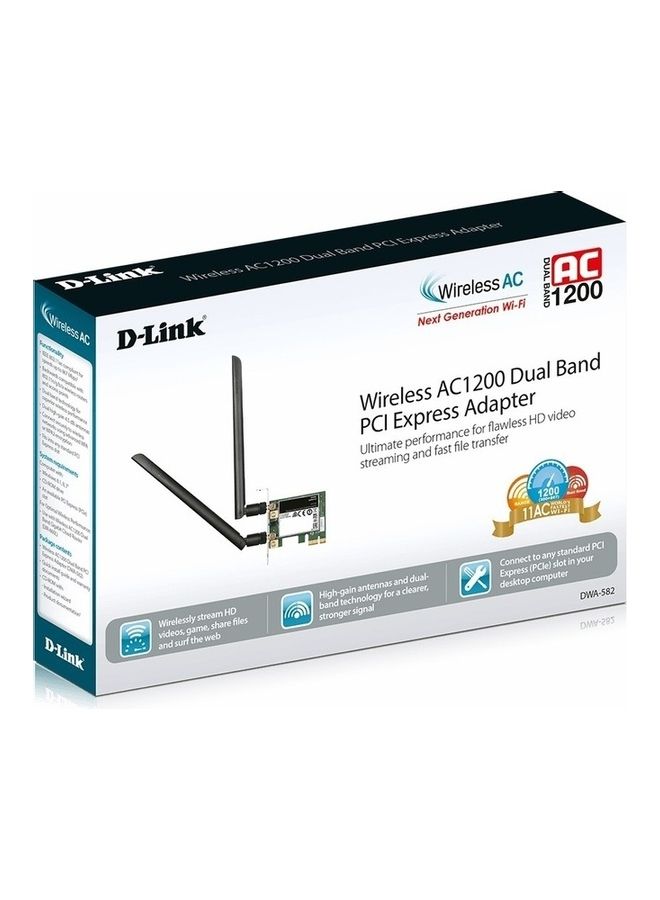 D-Link Wireless Ac1200 Dual Band Pci Express Adapter Black  - Image 1