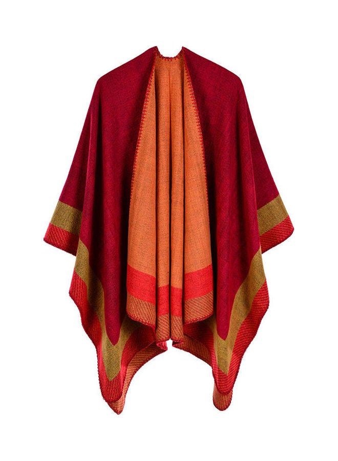 Vintage Women Knitted Shawl Poncho Faux Cashmere Multicolour
