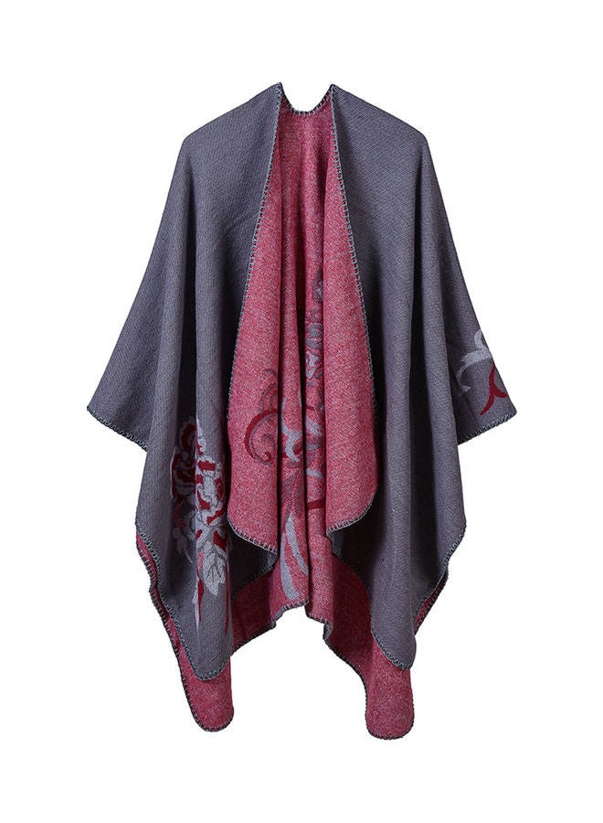Vintage Women Shawl Poncho Faux Cashmere Multicolour - Image 1