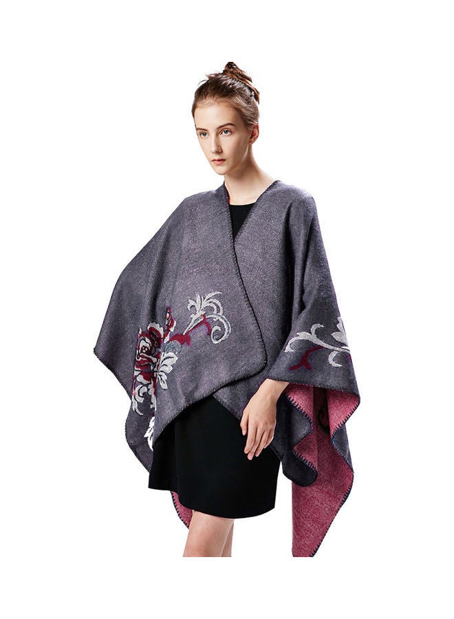 Vintage Women Shawl Poncho Faux Cashmere Multicolour - Image 2