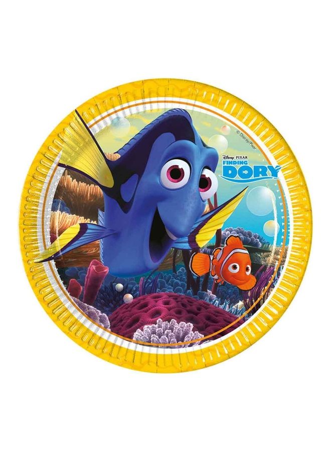 بروكوس طقم أطباق ورقية بتصميم فيلم Finding Dory مكون من 8 قطع 9بوصة