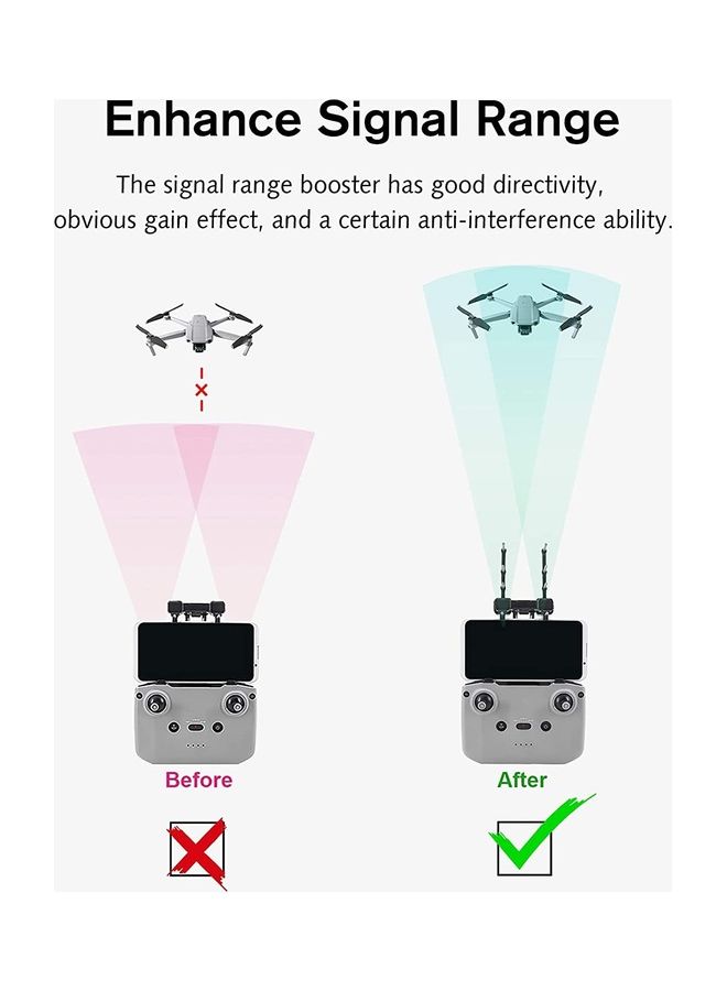 Generic - Extender Antenna 2.4Ghz Controller Transmitter Booster Drone Accessories 8.8 x 6.1cm - Image 1