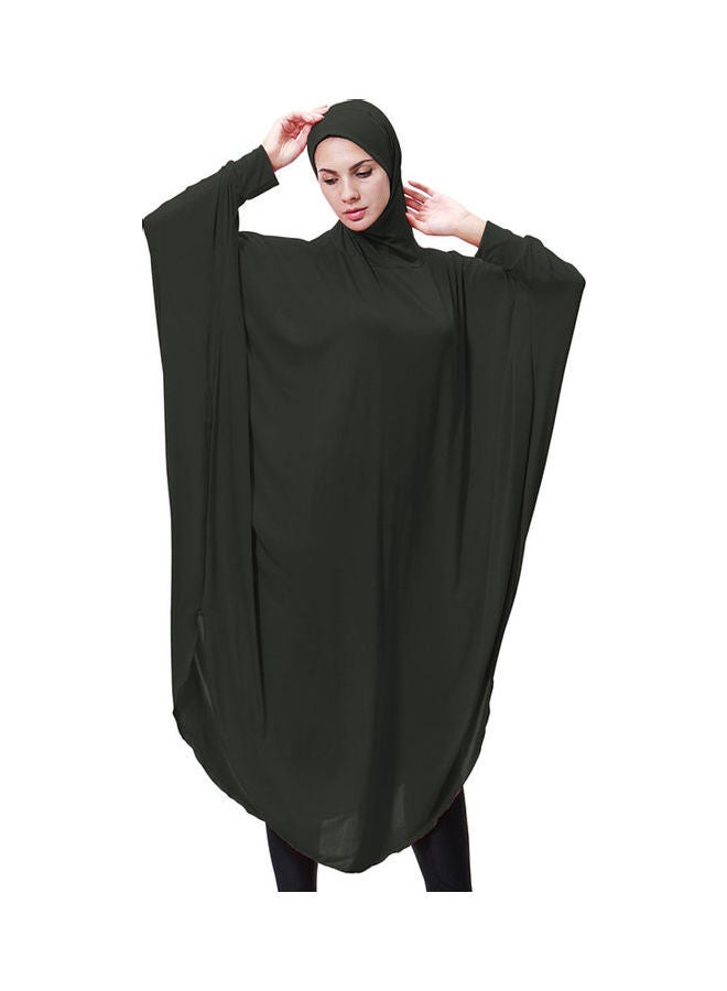 Women Long Hijab Islamic Dark green - Image 1