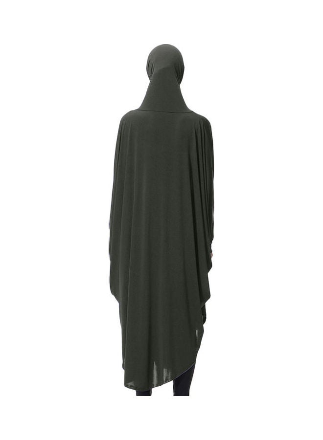 Women Long Hijab Islamic Dark green - Image 2