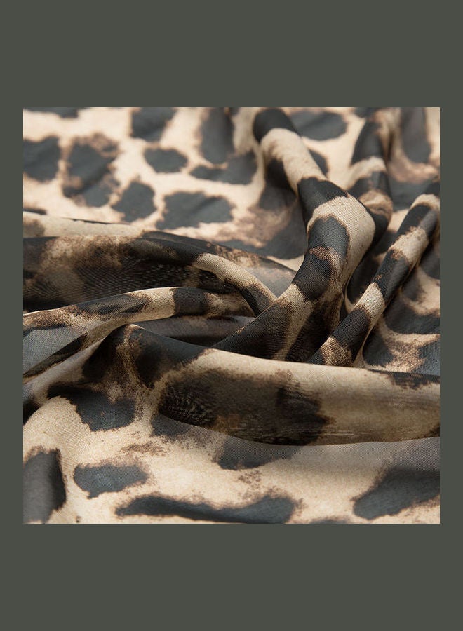 Generic - Women Chiffon Scarf Leopard Print Long Shawl Brown - Image 1