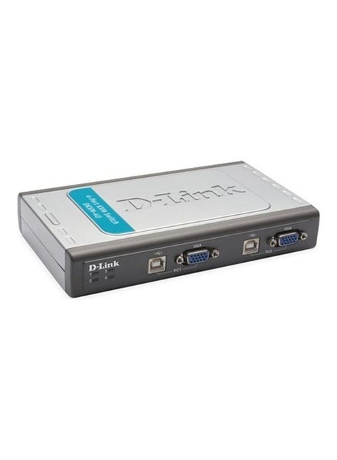4‑Port Usb Hub Kvm Switch Grey