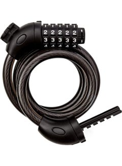5-Digit Code Bike Lock Coiling Resettable Combination 1.2meter