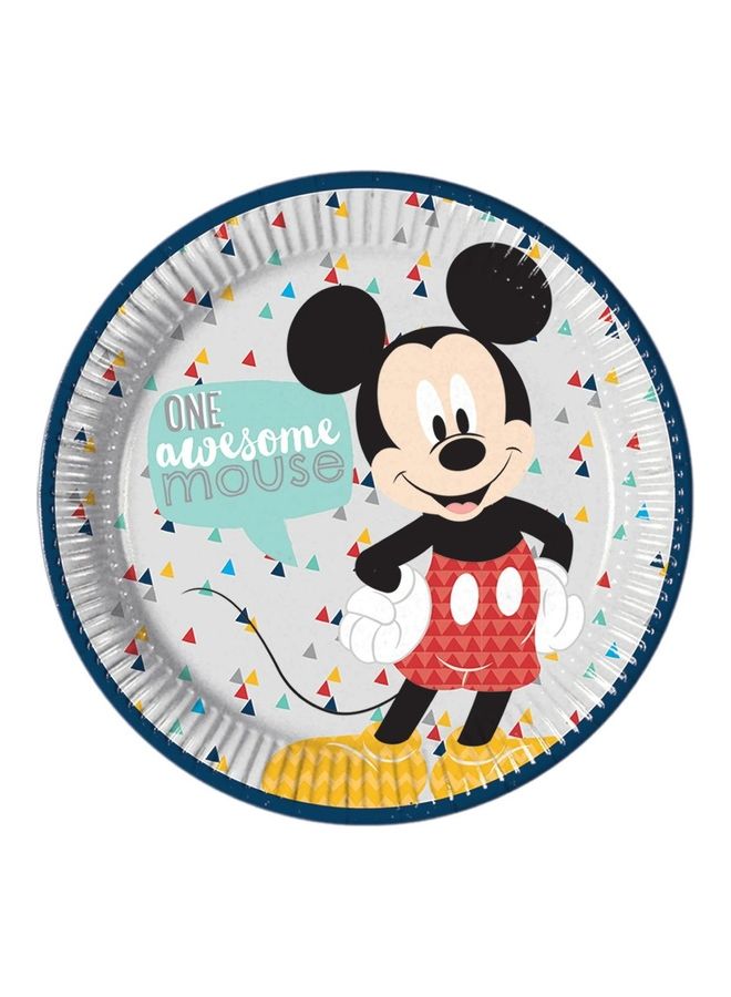 بروكوس طقم مكون من 8 أطباق ورقية بتصميم ميكي ماوس رائع من ديزني 23سم