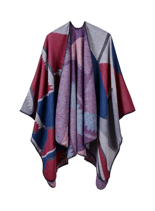 Vintage Women Faux Cashmere Sweater Shawl Multicolour - Image 1
