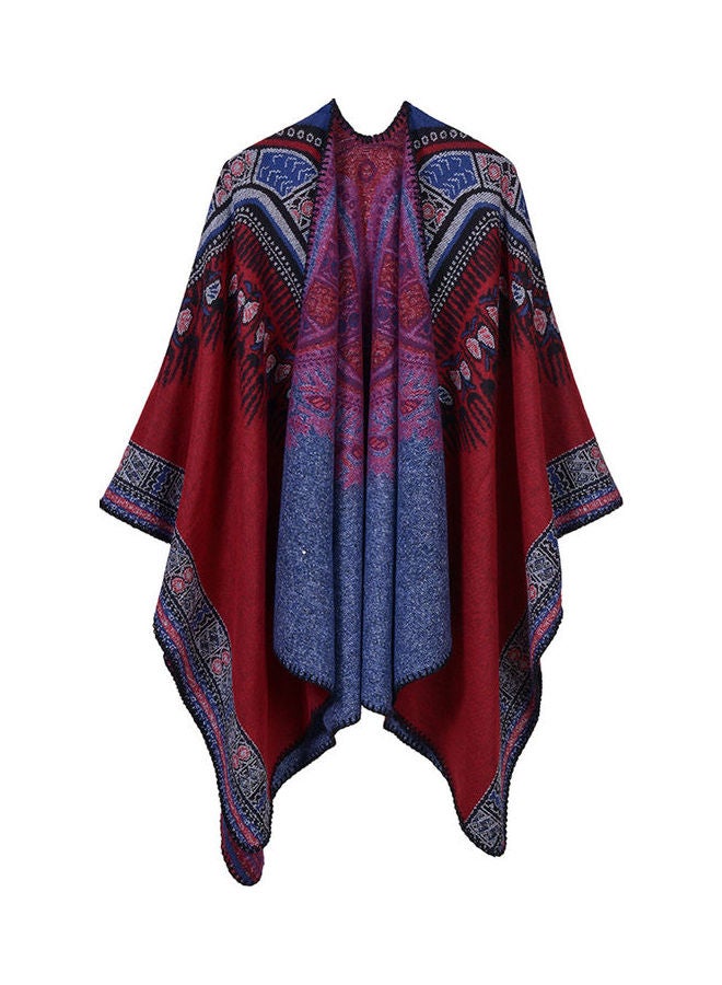 Women Shawl Poncho Faux Cashmere Multicolour