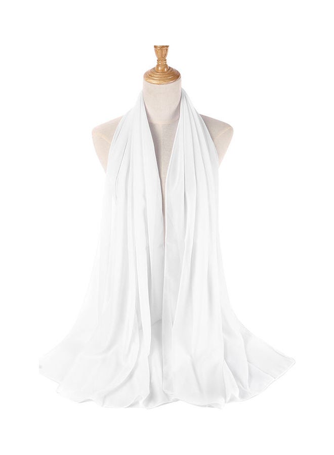 Women Scarf Chiffon Elegant Turban White - Image 1