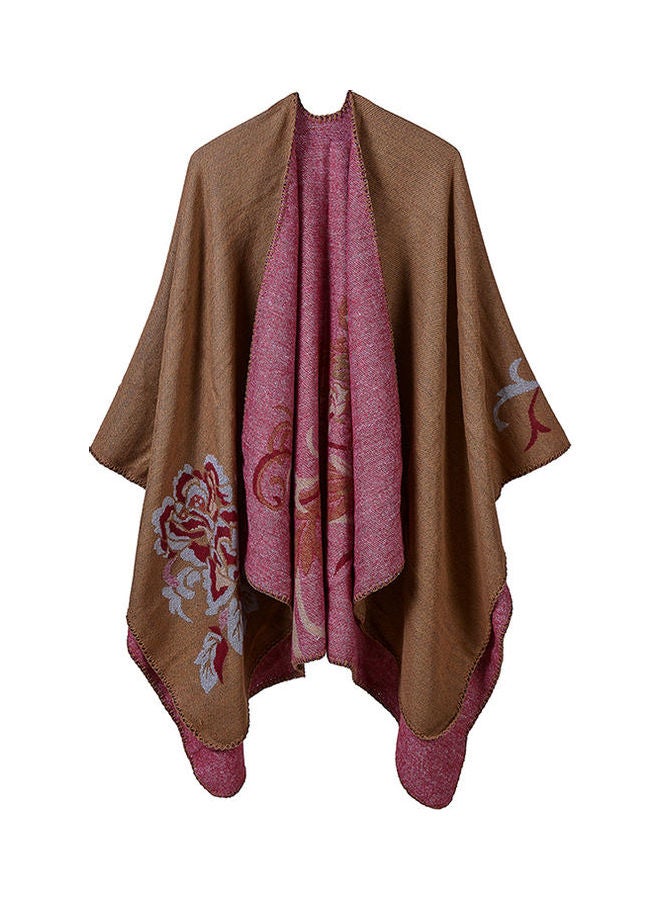 Vintage Women Shawl Poncho Faux Cashmere Multicolour - Image 1
