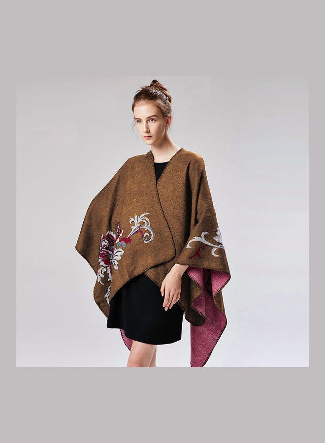 Vintage Women Shawl Poncho Faux Cashmere Multicolour - Image 2