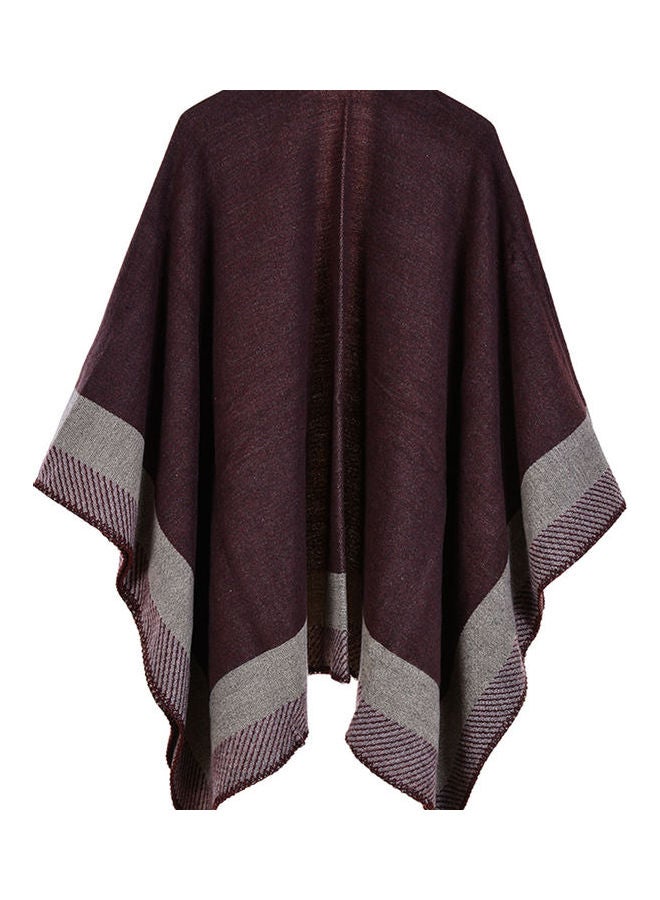 Vintage Women Knitted Shawl Poncho Faux Cashmere Multicolour