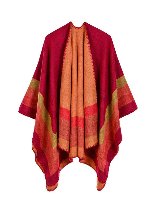 Fashion Women Faux Cashmere Poncho Cardigan Multicolour