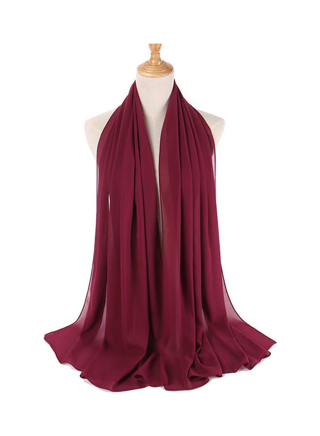 Women Scarf Chiffon Elegant Turban Red - Image 2