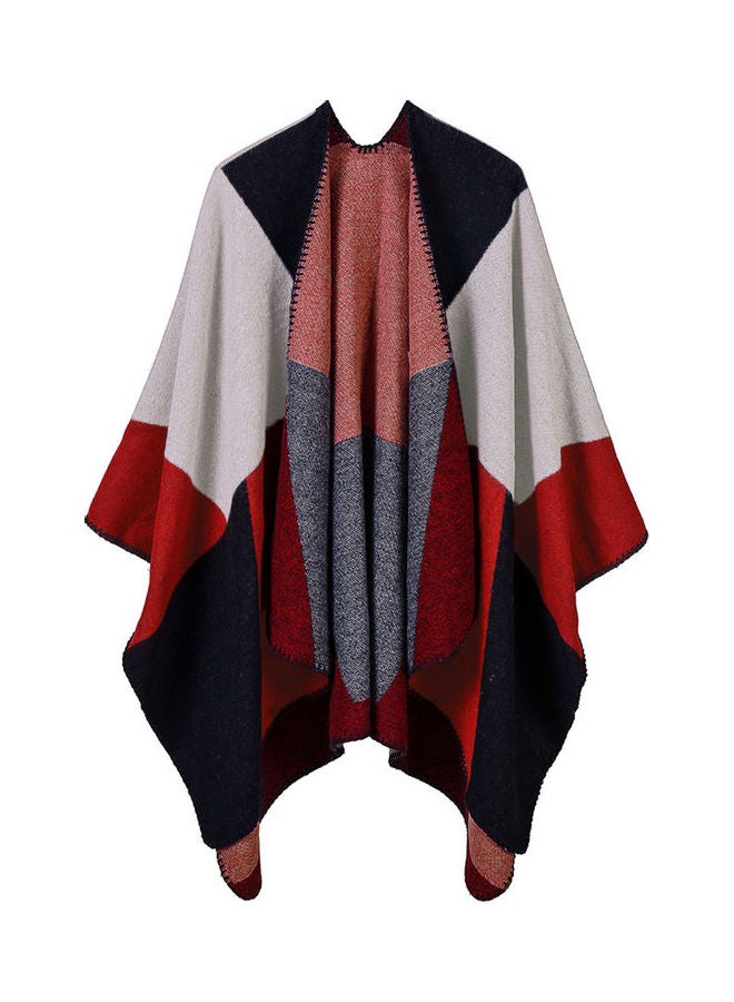 Winter Women Loose Outerwear Coat Splice Oversized Knitted Cashmere Multicolour