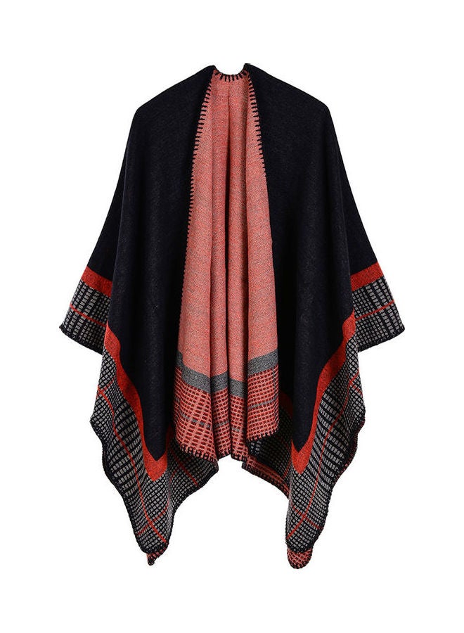 Vintage Women Knitted Shawl Poncho Faux Cashmere Multicolour - Image 1