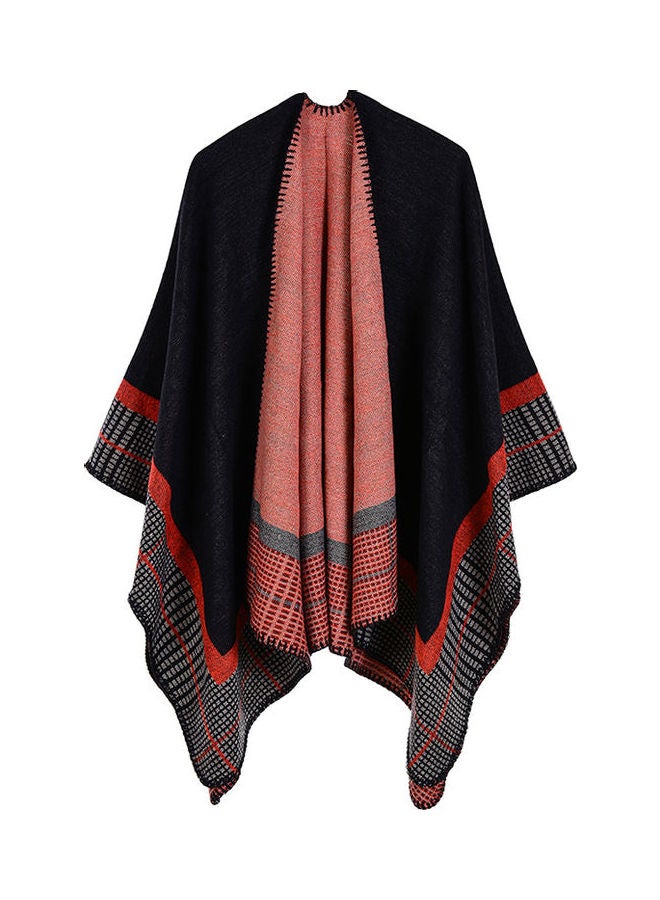 Vintage Women Knitted Shawl Poncho Faux Cashmere Multicolour - Image 2