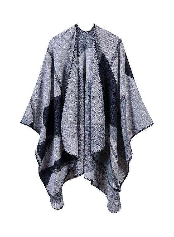 Vintage Women Faux Cashmere Sweater Shawl Multicolour