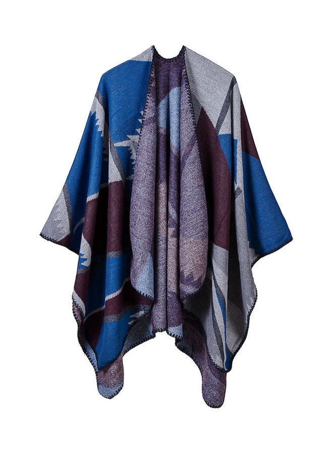 Vintage Women Faux Cashmere Sweater Shawl Multicolour
