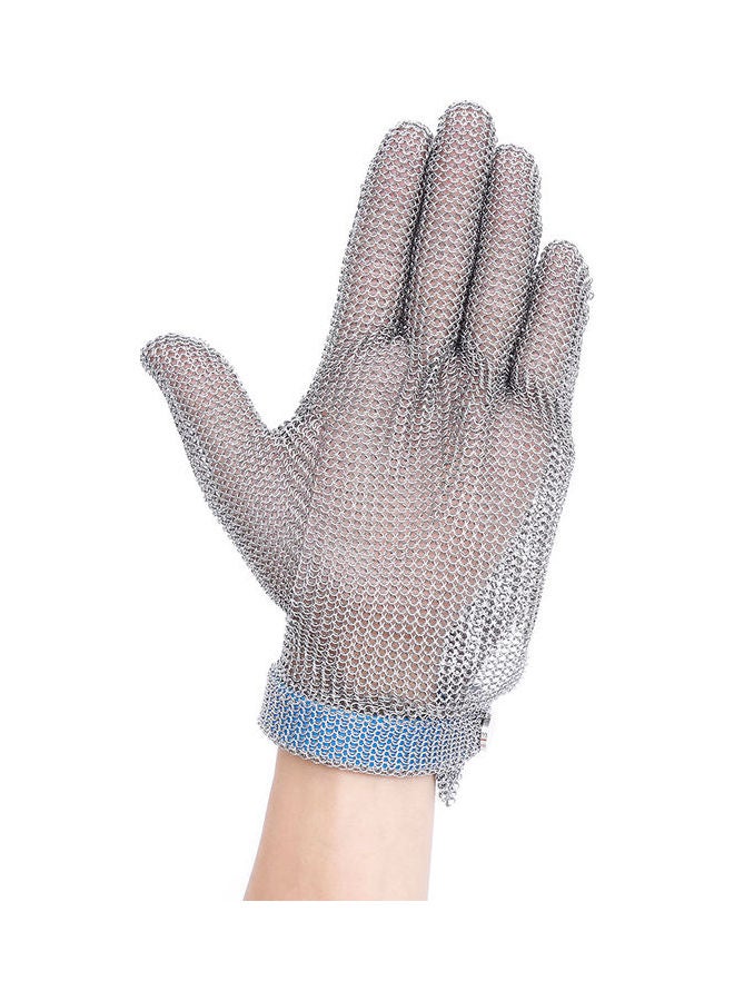 Plastic Belt Stainless Steel Mesh Glove Cut Resistant Chain Grey  - Image 2